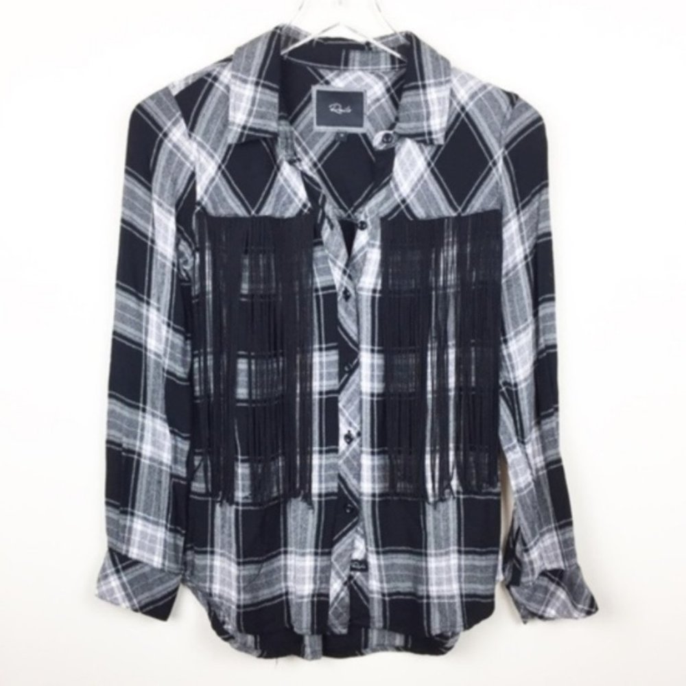 Rails | Gianna Western Plaid Fringe Button Down - image 3